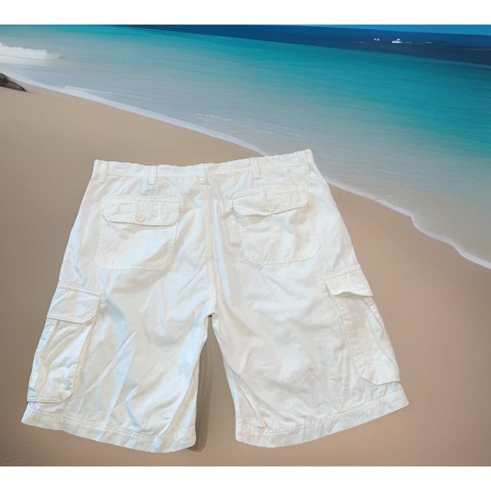 St John's Bay Cargo Shorts Men 42 White Preppy Beach Sailing Island‎ Cruise